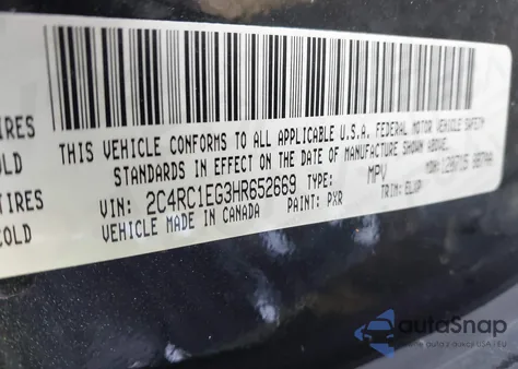 2017 Chrysler Pacifica Touring-L Plus from USA, damaged, VIN 2C4RC1EG3HR652669